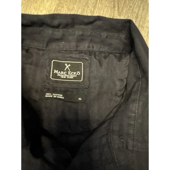 Mark Ecko New York size XL cotton button-down black Shirt Cross Wings Y2K - Picture 5 of 8